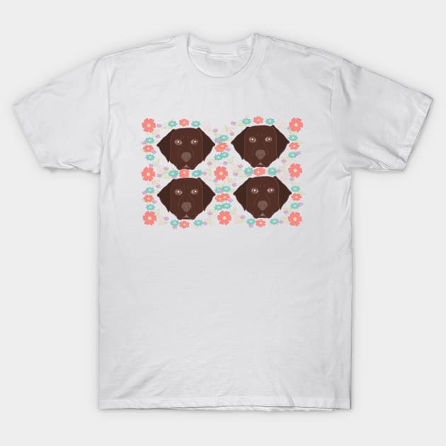 flower and chocolate labrador retriever face labradors dog gift lab T-Shirt by T-shirt verkaufen